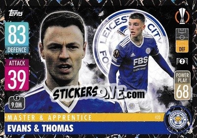 Sticker Jonny Evans / Luke Thomas - UEFA Champions League & Europa League 2021-2022. Match Attax n. 420 - Topps