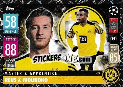 Cromo Marco Reus / Youssoufa Moukoko - UEFA Champions League & Europa League 2021-2022. Match Attax - Topps