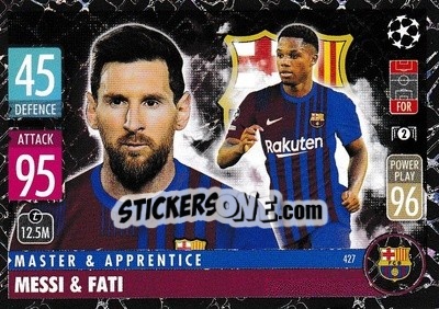 Sticker Lionel Messi / Ansu Fati - UEFA Champions League & Europa League 2021-2022. Match Attax n. 427 - Topps