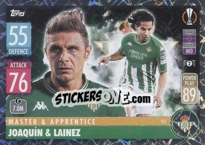 Sticker Joaquín / Diego Lainez - UEFA Champions League & Europa League 2021-2022. Match Attax n. 431 - Topps