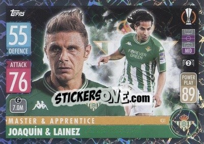 Figurina Joaquín / Diego Lainez - UEFA Champions League & Europa League 2021-2022. Match Attax - Topps