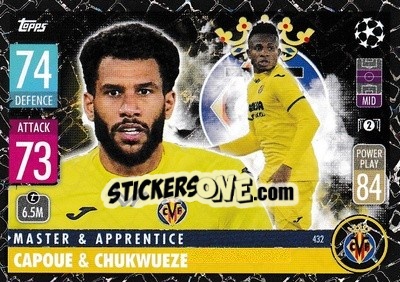 Sticker Etienne Capoue / Samuel Chukwueze - UEFA Champions League & Europa League 2021-2022. Match Attax n. 432 - Topps