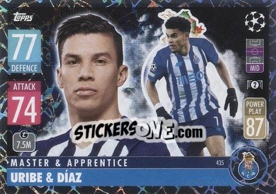 Sticker Matheus Uribe / Luis Diaz - UEFA Champions League & Europa League 2021-2022. Match Attax n. 435 - Topps