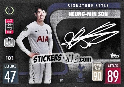 Sticker Heung-Min Son - UEFA Champions League & Europa League 2021-2022. Match Attax n. 441 - Topps