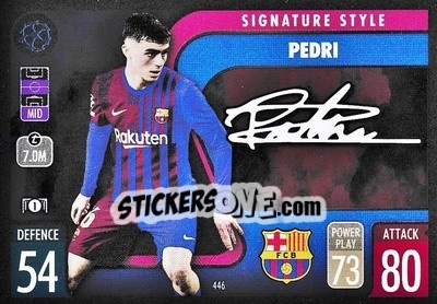 Sticker Pedri - UEFA Champions League & Europa League 2021-2022. Match Attax n. 446 - Topps