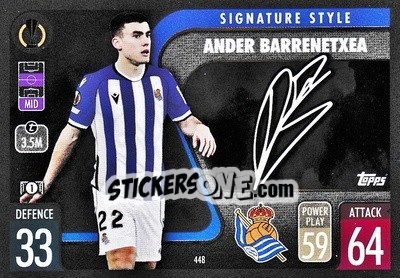Sticker Ander Barrenetxea - UEFA Champions League & Europa League 2021-2022. Match Attax n. 448 - Topps