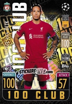 Sticker Virgil van Dijk - UEFA Champions League & Europa League 2021-2022. Match Attax - Topps