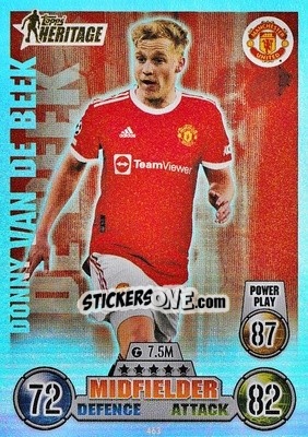 Sticker Donny van de Beek - UEFA Champions League & Europa League 2021-2022. Match Attax n. 463 - Topps