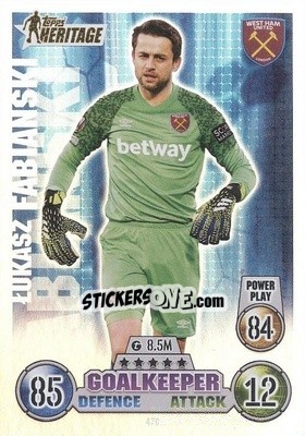 Sticker Lukasz Fabianski - UEFA Champions League & Europa League 2021-2022. Match Attax n. 470 - Topps