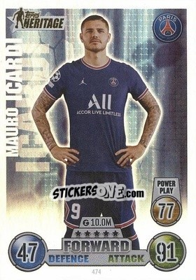 Sticker Mauro Icardi - UEFA Champions League & Europa League 2021-2022. Match Attax n. 474 - Topps