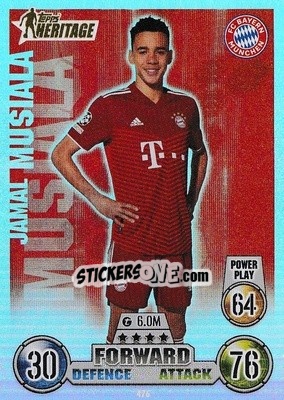 Sticker Jamal Musiala - UEFA Champions League & Europa League 2021-2022. Match Attax n. 476 - Topps
