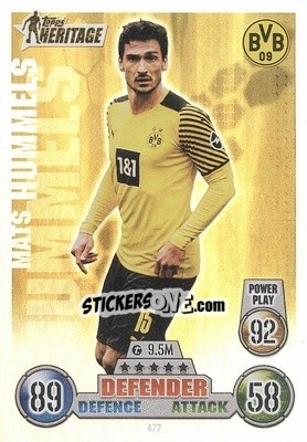 Sticker Mats Hummels - UEFA Champions League & Europa League 2021-2022. Match Attax - Topps