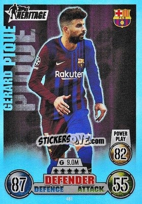 Sticker Gerard Piqué - UEFA Champions League & Europa League 2021-2022. Match Attax n. 481 - Topps