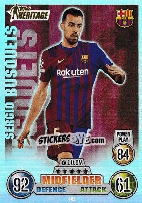 Sticker Sergio Busquets - UEFA Champions League & Europa League 2021-2022. Match Attax n. 482 - Topps