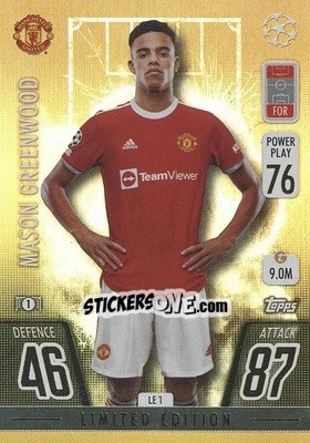 Sticker Mason Greenwood - UEFA Champions League & Europa League 2021-2022. Match Attax n. LE1 - Topps