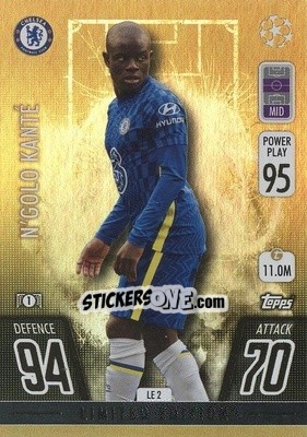 Sticker N'Golo Kanté - UEFA Champions League & Europa League 2021-2022. Match Attax n. LE2 - Topps