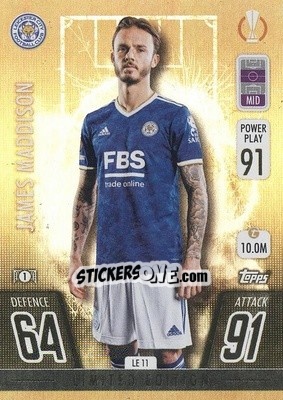 Sticker James Maddison - UEFA Champions League & Europa League 2021-2022. Match Attax n. LE11 - Topps