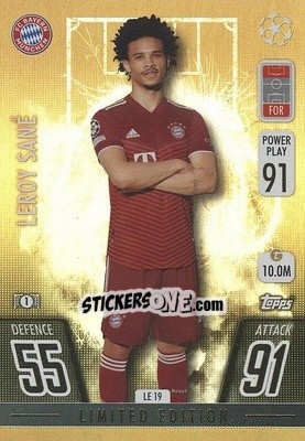 Sticker Leroy Sané - UEFA Champions League & Europa League 2021-2022. Match Attax n. LE19 - Topps