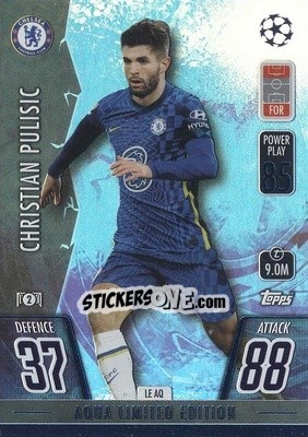 Sticker Christian Pulisic - UEFA Champions League & Europa League 2021-2022. Match Attax n. LE-AQ - Topps
