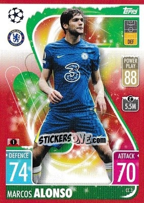 Sticker Marcos Alonso - UEFA Champions League & Europa League 2021-2022. Match Attax n. CC3 - Topps