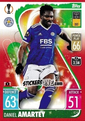 Cromo Daniel Amartey - UEFA Champions League & Europa League 2021-2022. Match Attax - Topps