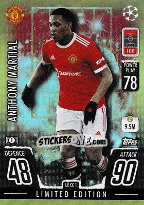 Sticker Anthony Martial - UEFA Champions League & Europa League 2021-2022. Match Attax n. LE-CC1 - Topps