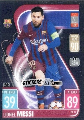 Sticker Lionel Messi - UEFA Champions League & Europa League 2021-2022. Match Attax n. CR14 - Topps