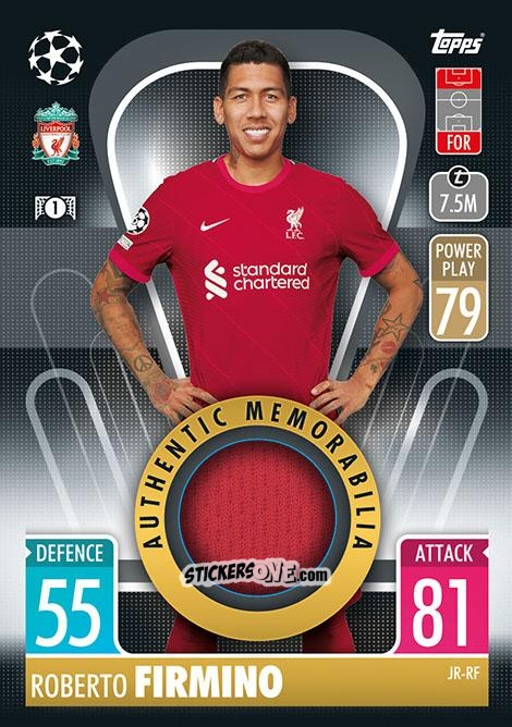 Cromo Roberto Firmino - UEFA Champions League & Europa League 2021-2022. Match Attax n. JR-RF - Topps