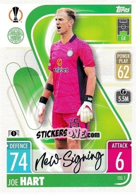 Sticker Joe Hart - UEFA Champions League & Europa League 2021-2022. Match Attax n. CEL1 - Topps