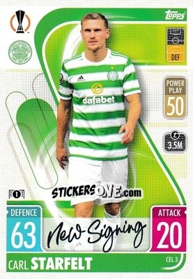 Sticker Carl Starfelt - UEFA Champions League & Europa League 2021-2022. Match Attax n. CEL3 - Topps