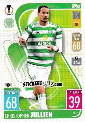 Sticker Christopher Jullien - UEFA Champions League & Europa League 2021-2022. Match Attax n. CEL4 - Topps
