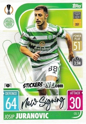 Sticker Josip Juranovic - UEFA Champions League & Europa League 2021-2022. Match Attax n. CEL5 - Topps