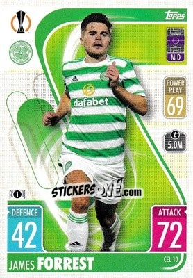 Sticker James Forrest - UEFA Champions League & Europa League 2021-2022. Match Attax n. CEL10 - Topps