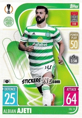 Sticker Albian Ajeti - UEFA Champions League & Europa League 2021-2022. Match Attax n. CEL14 - Topps
