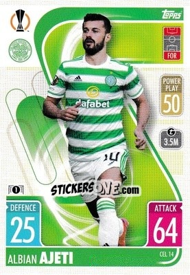 Cromo Albian Ajeti - UEFA Champions League & Europa League 2021-2022. Match Attax - Topps