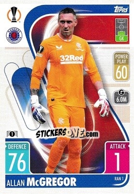 Sticker Allan McGregor - UEFA Champions League & Europa League 2021-2022. Match Attax n. RAN1 - Topps