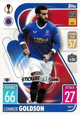 Sticker Connor Goldson - UEFA Champions League & Europa League 2021-2022. Match Attax n. RAN3 - Topps