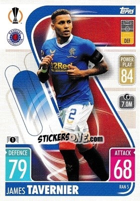 Sticker James Tavernier - UEFA Champions League & Europa League 2021-2022. Match Attax n. RAN5 - Topps