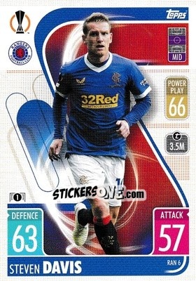 Sticker Steven Davis - UEFA Champions League & Europa League 2021-2022. Match Attax n. RAN6 - Topps