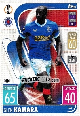 Figurina Glen Kamara - UEFA Champions League & Europa League 2021-2022. Match Attax - Topps