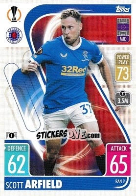 Sticker Scott Arfield - UEFA Champions League & Europa League 2021-2022. Match Attax n. RAN9 - Topps