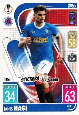 Sticker Ianis Hagi - UEFA Champions League & Europa League 2021-2022. Match Attax n. RAN11 - Topps