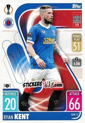 Sticker Ryan Kent - UEFA Champions League & Europa League 2021-2022. Match Attax n. RAN12 - Topps