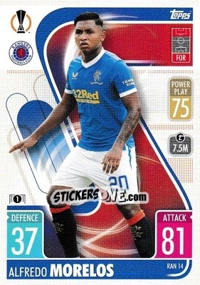 Sticker Alfredo Morelos - UEFA Champions League & Europa League 2021-2022. Match Attax n. RAN14 - Topps