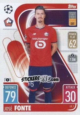 Sticker Jose Fonte - UEFA Champions League & Europa League 2021-2022. Match Attax - Topps