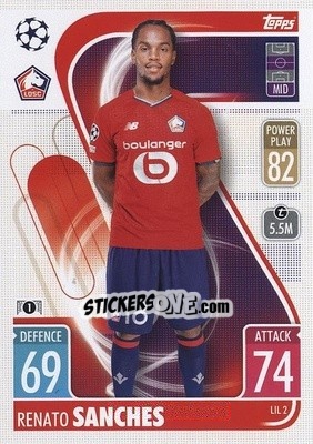 Sticker Renato Sanches - UEFA Champions League & Europa League 2021-2022. Match Attax n. LIL2 - Topps