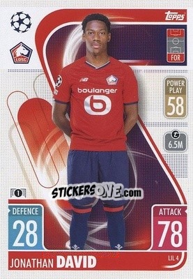 Sticker Jonathan David - UEFA Champions League & Europa League 2021-2022. Match Attax n. LIL4 - Topps