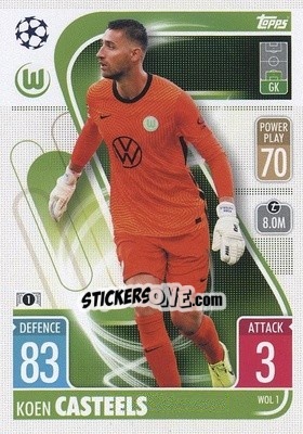 Sticker Koen Casteels - UEFA Champions League & Europa League 2021-2022. Match Attax n. WOL1 - Topps