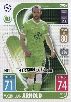 Sticker Maximilian Arnold - UEFA Champions League & Europa League 2021-2022. Match Attax n. WOL3 - Topps