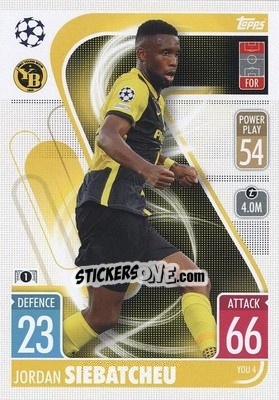 Sticker Jordan Siebatcheu - UEFA Champions League & Europa League 2021-2022. Match Attax n. YOU4 - Topps